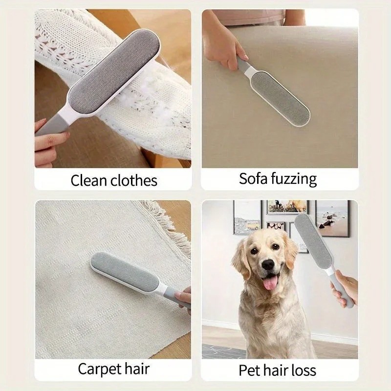 Reusable Double-Sided Lint Brush - Electrostatic Pet Hair Remover for Easy New