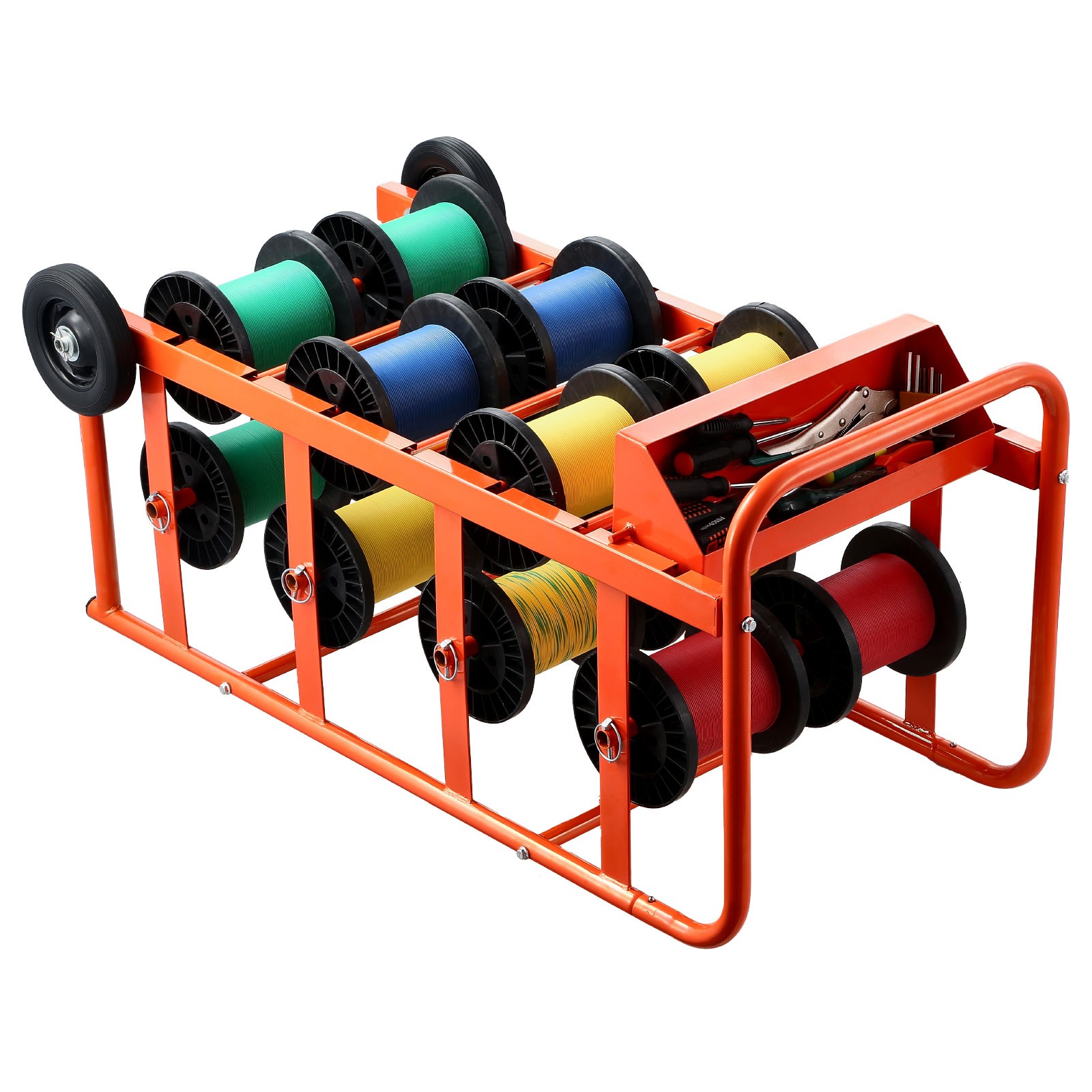 Wire Spool Rack 11 Rods Cable Caddy Wire Spool Cart for Industrial Electrical