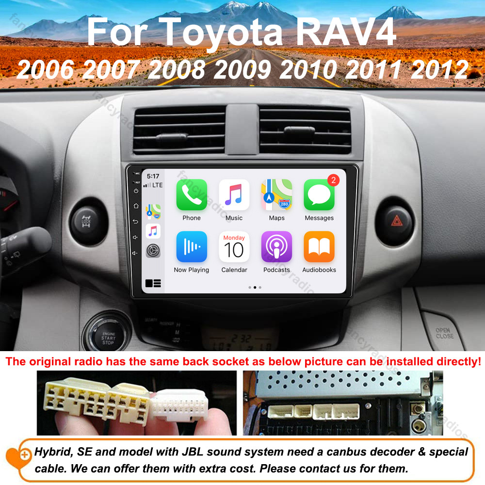 Android 15.0 For Toyota RAV4 2007-2011 Car Radio Stereo GPS Navi WIFI Bluetooth