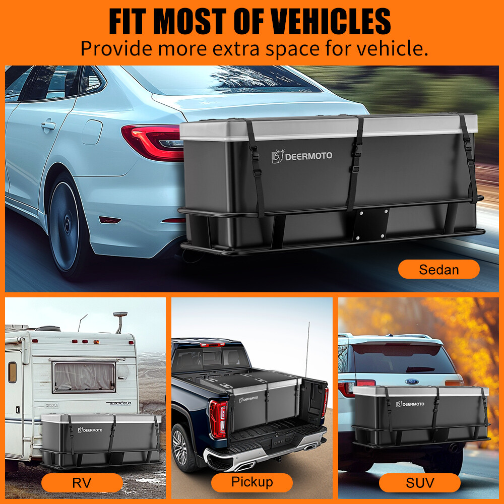 DEERMOTO Hitch Mount Luggage Cargo Carrier Bag Storage Waterproof 19 Cubic Feet