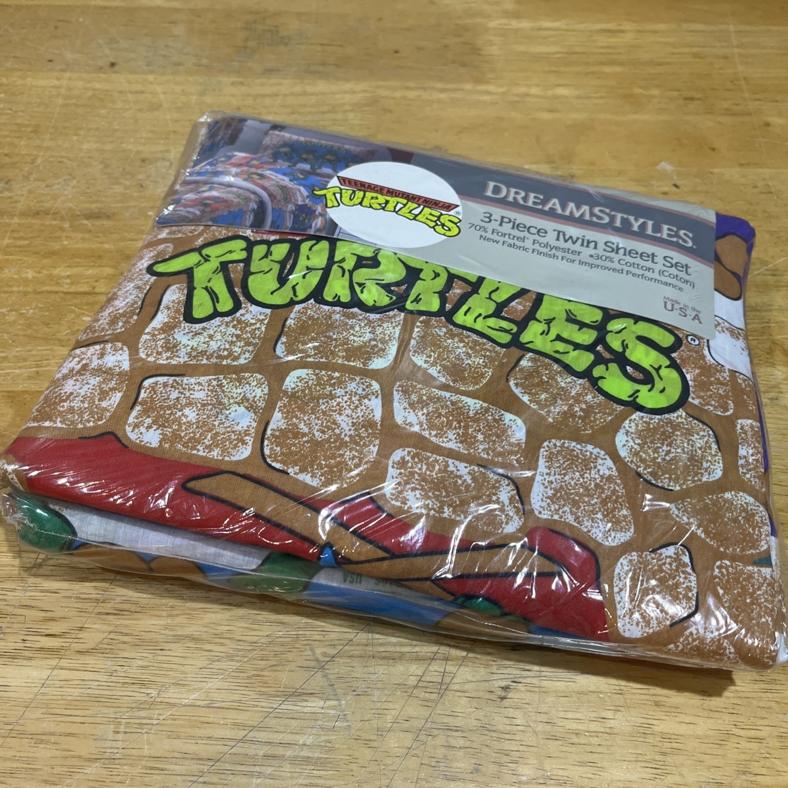 Vintage Teenage Mutant Ninja Turtles TMNT 3 Piece Twin Sheet Set 1988 NOS Bibb