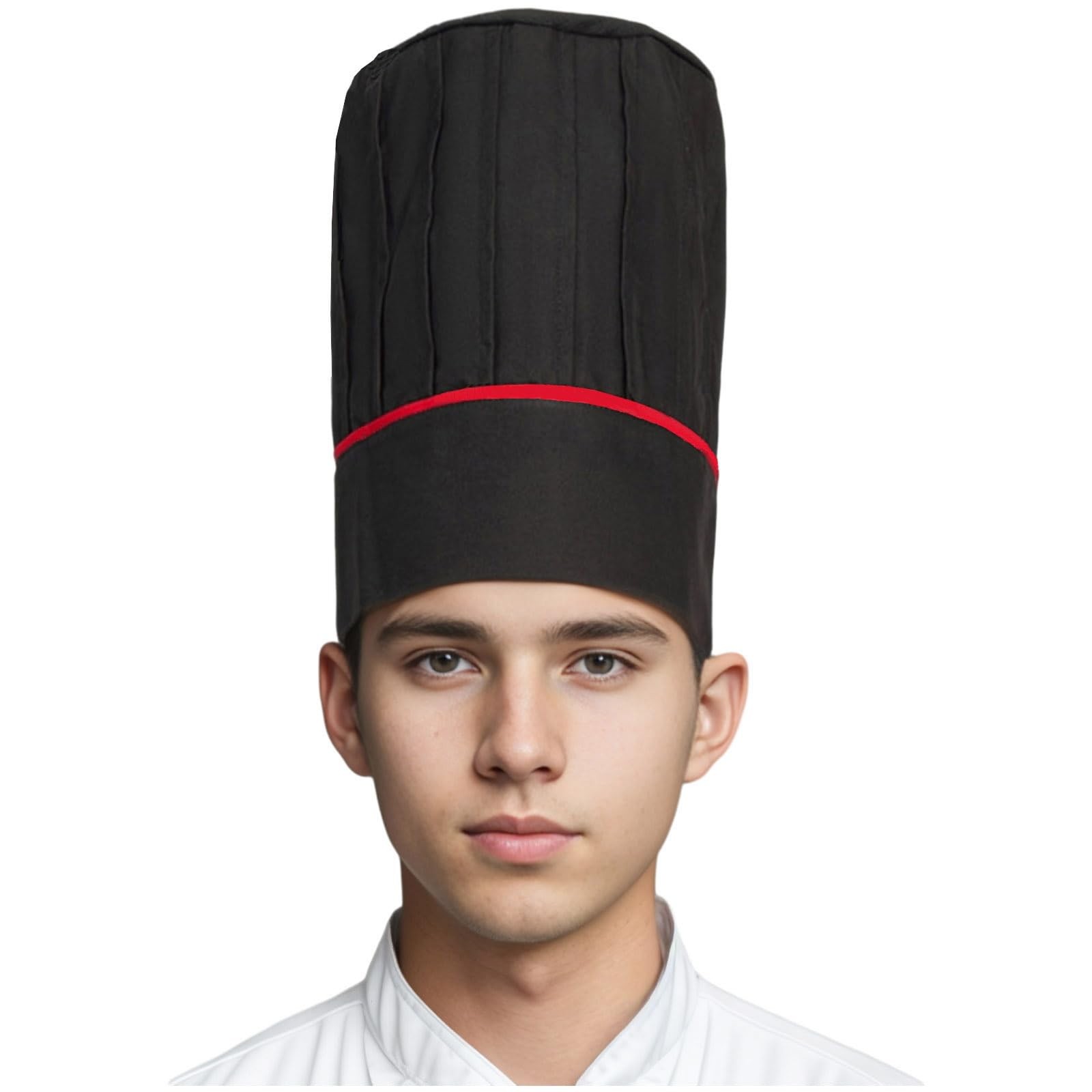 Black Tall Chef Hat Adult Adjustable Elastic Cooking Cap