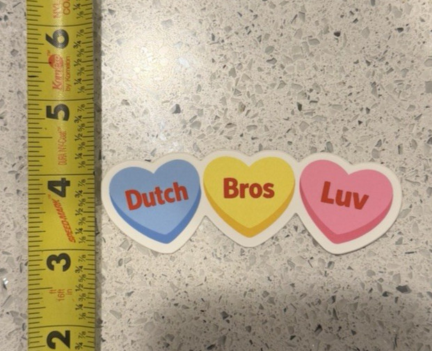 Dutch Bros Luv Candy Hearts Sticker Because Coffee Is My Love Language Always!!!