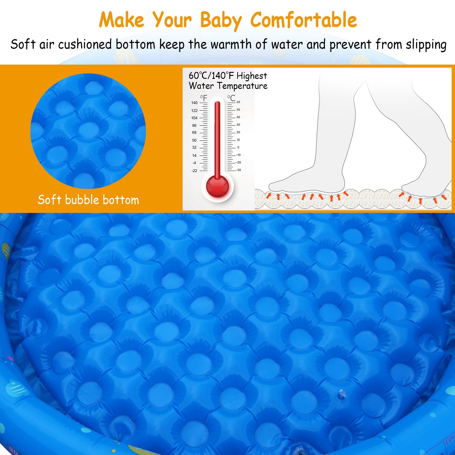 Kids Inflatable Swimming Pool Blow Up Children Family Yard Play Center Pool