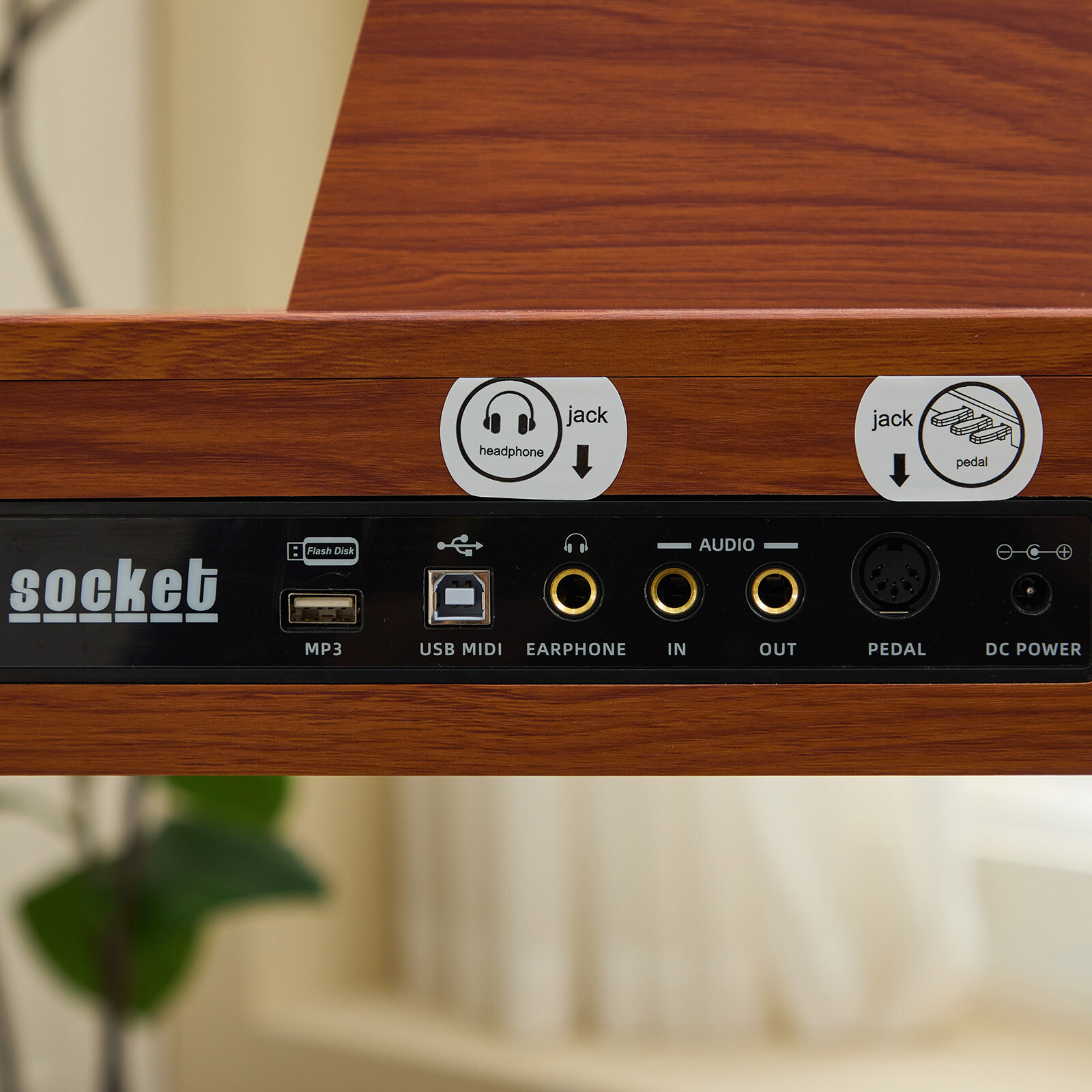 MUSTAR 88-Key Semi-Weighted Digital Piano with USB MIDI, Brown