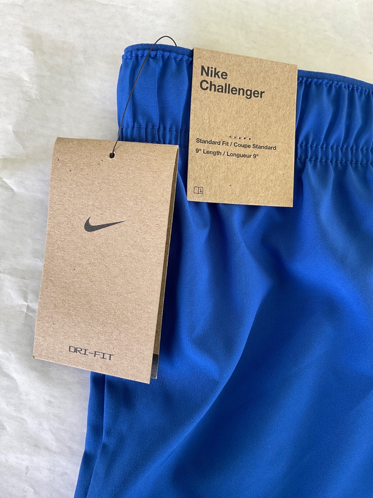 Nike Dri Fit Running Shorts 9 Inch Polyester Men New Royal Blue