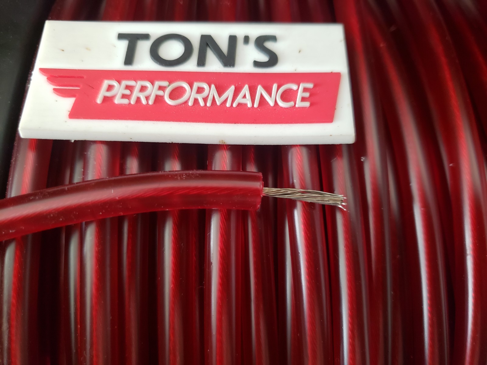 7mm TRANSLUCENT RED PVC COPPER CORE VINTAGE SPARK PLUG WIRE DIY foot