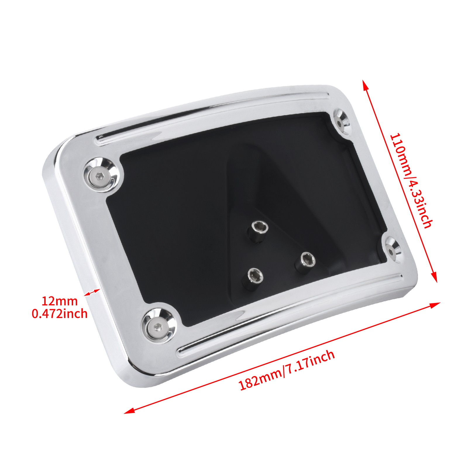 Chrome Curved Laydown License Plate Mount Bracket For Harley Softail Sportster