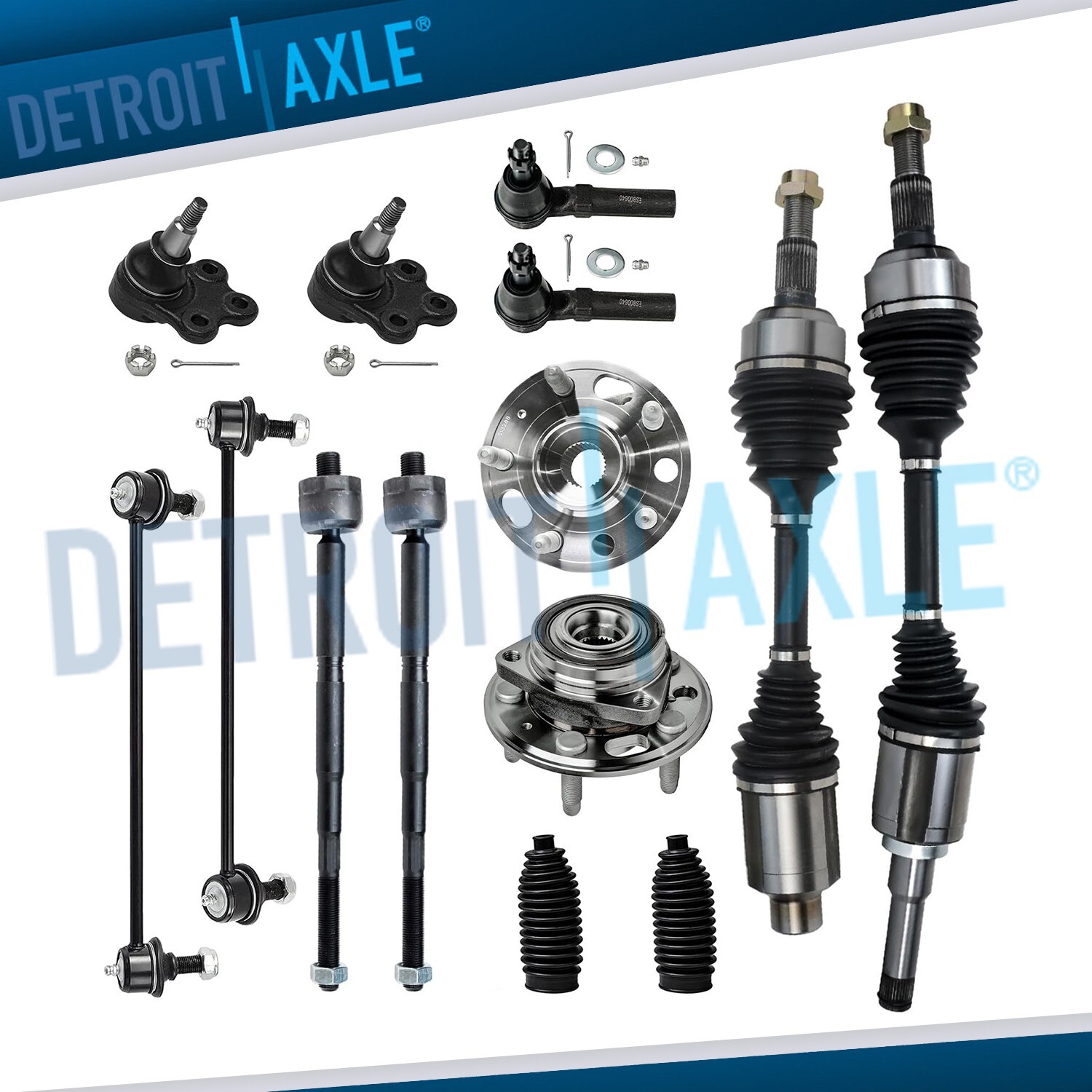 2.4L Front CV Axles Wheel Bearing Hubs Kit for 2010-2017 Chevy Equinox Terrain