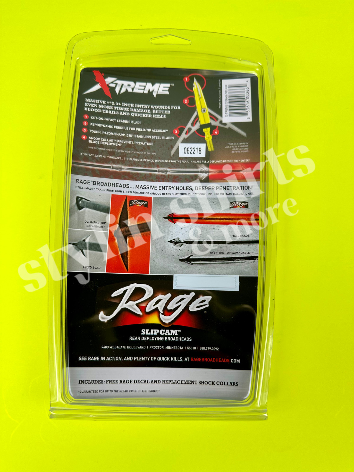 FOUR RAGE Slipcam X-TREME extreme mechanical 2 blade broadhead 100 grain 2.3"