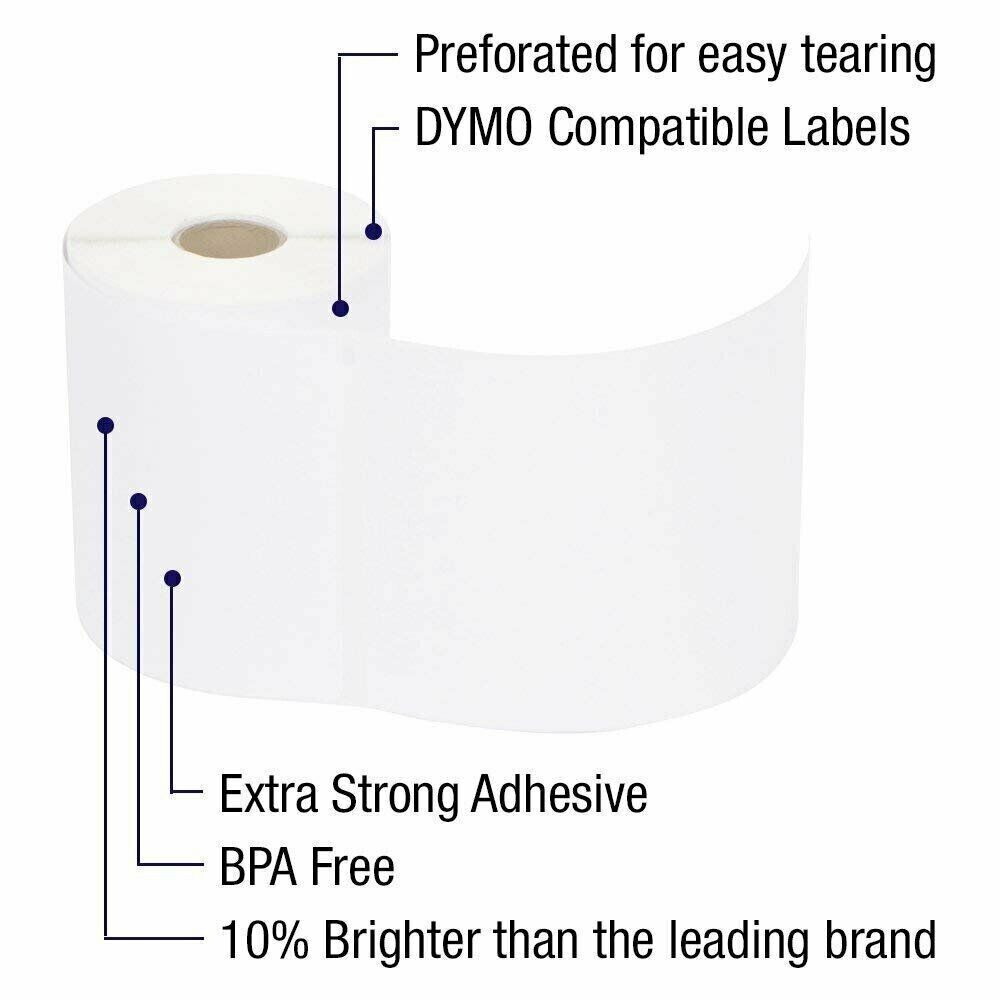 6 Rolls DYMO 4XL Direct Thermal Shipping Labels 4x6 1744907 Compatible 220/Roll