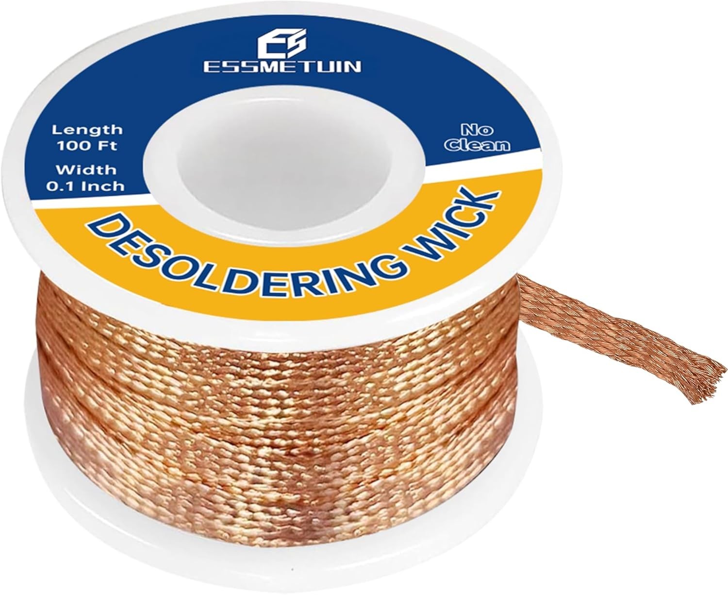 Essmtuin Solder Wick Braid 100Ft with Flux for W 0.10'' L 100'