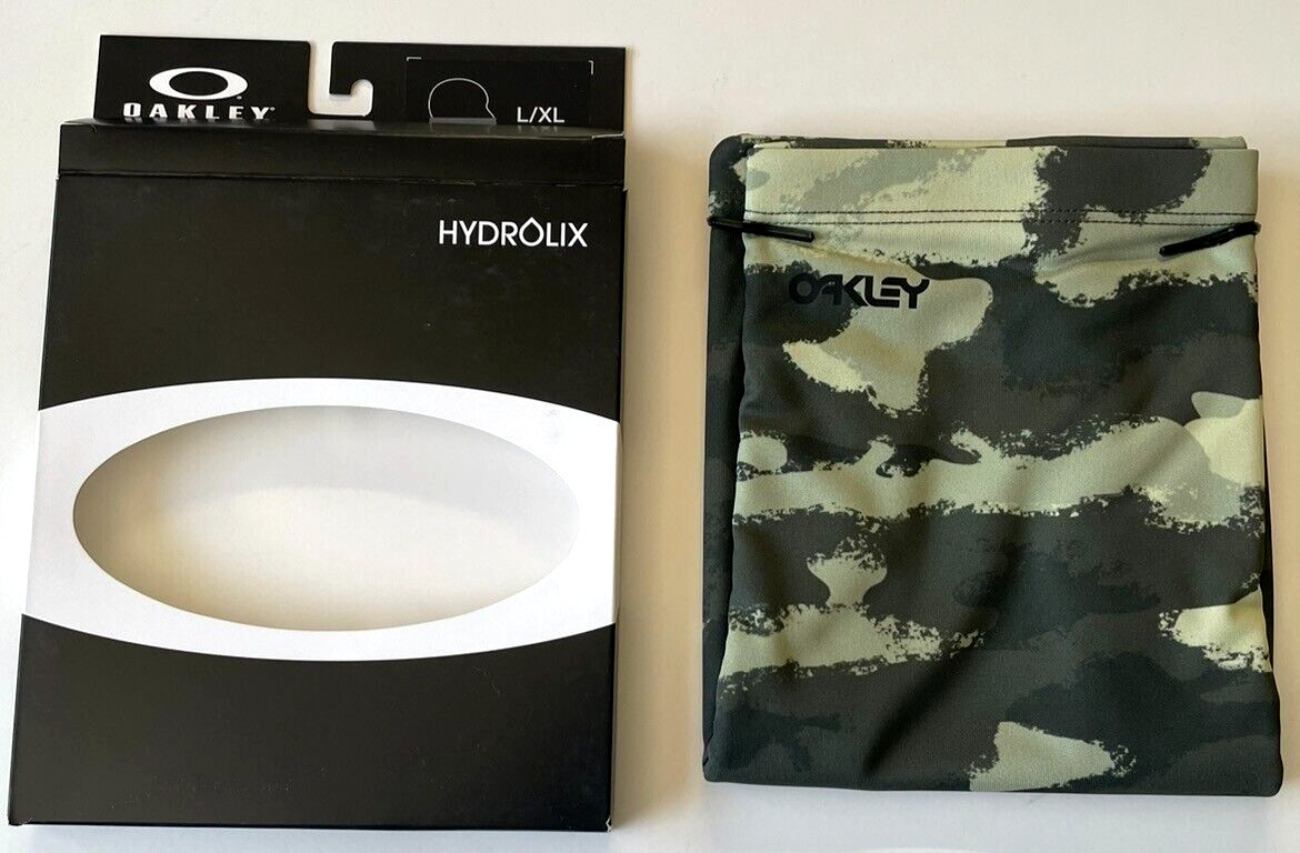 Oakley Neck Gaiter L / XL Hydrolix Face Cover Mask Green Camo Reflective New