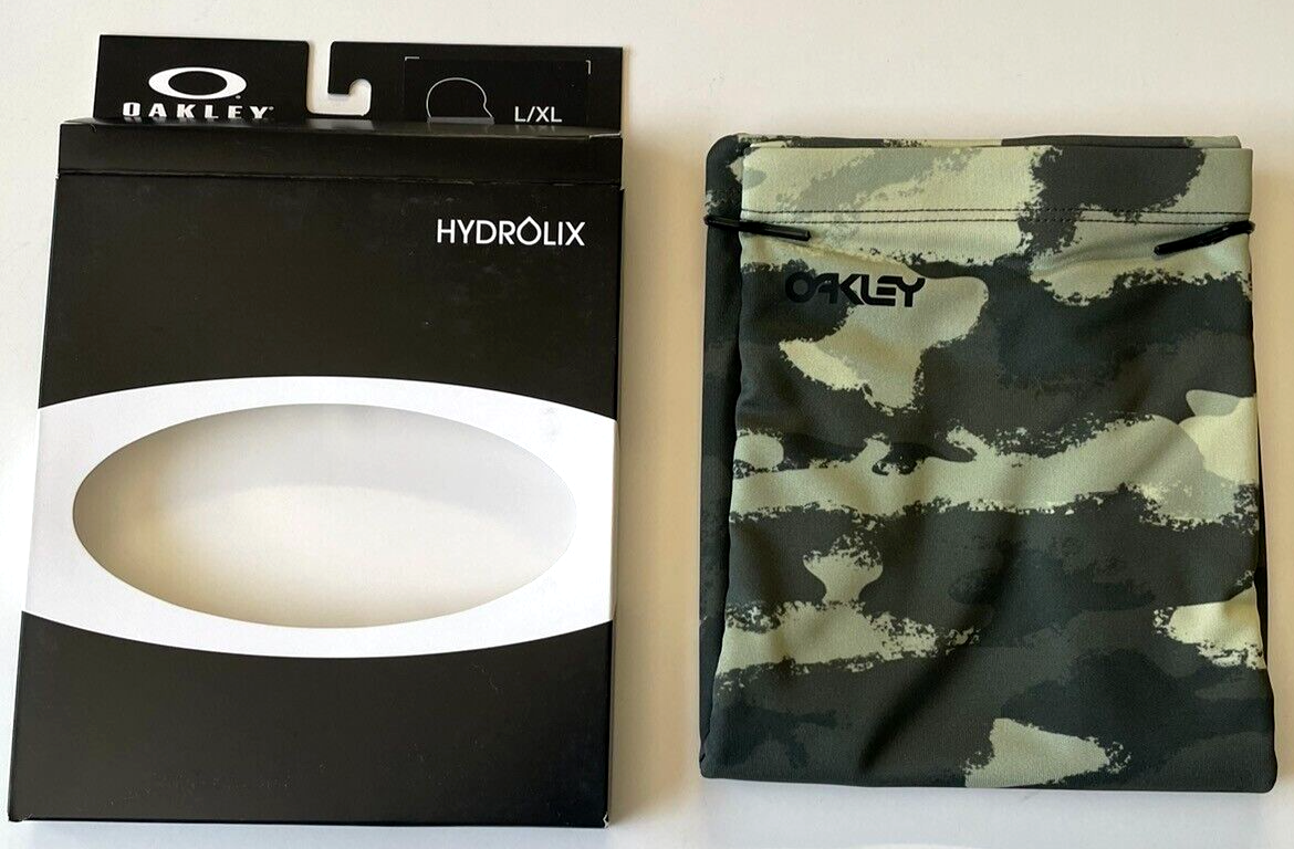 Oakley Neck Gaiter L / XL Hydrolix Face Cover Mask Green Camo Reflective New