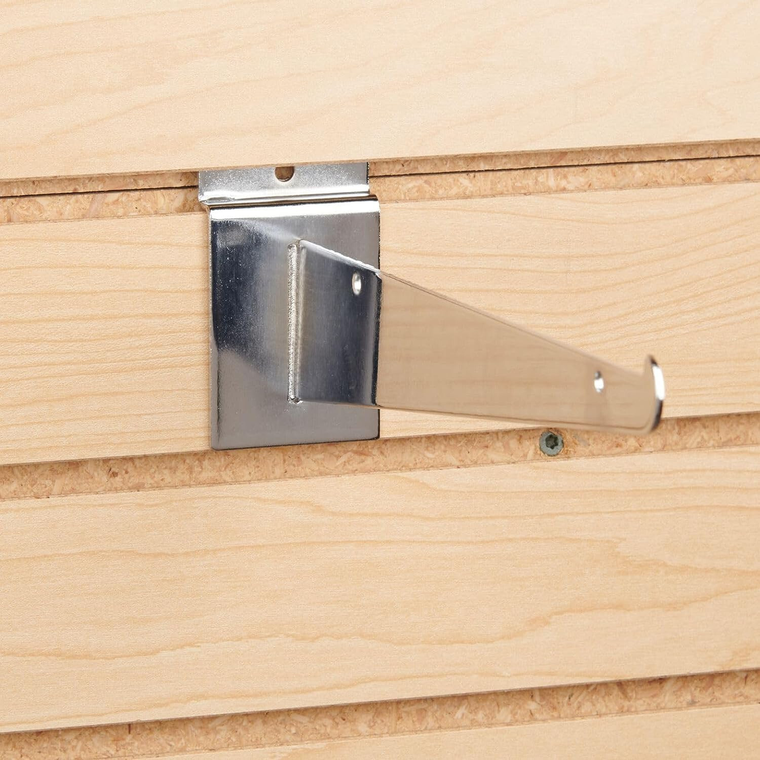 Lot of 28 Slatwall 8" Knife Shelf Brackets Chrome Lip Shelving Display Bracket