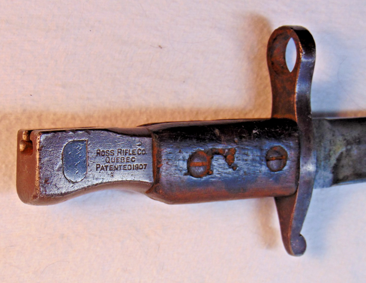 Antique Canadian Army Bayonet/Fighting Knife; WWI; Ross Rifle Co, Quebec; 1916