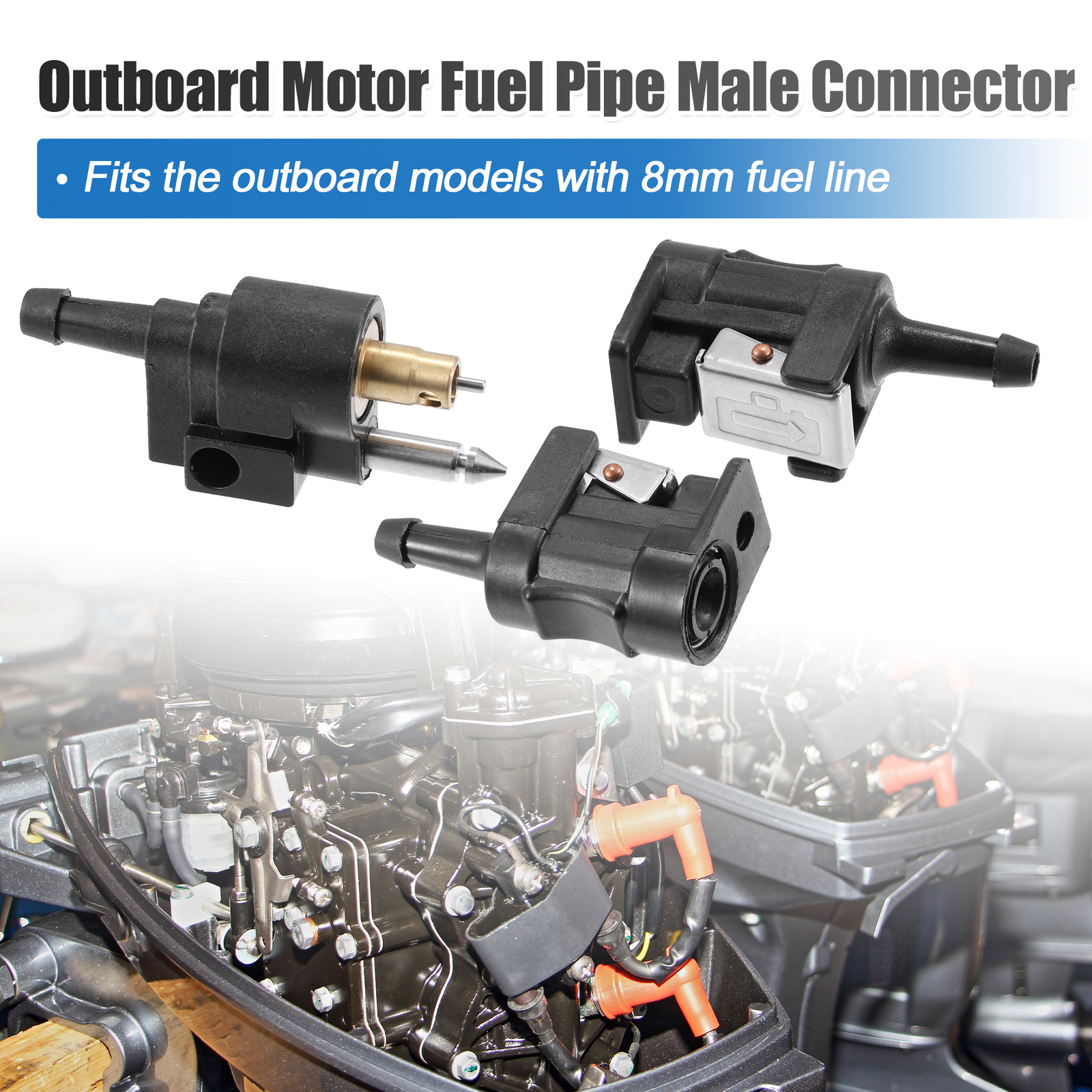 Pack of 3 Boat Engine Fuel Line Connector Fittings Joint for Yamaha Outboard