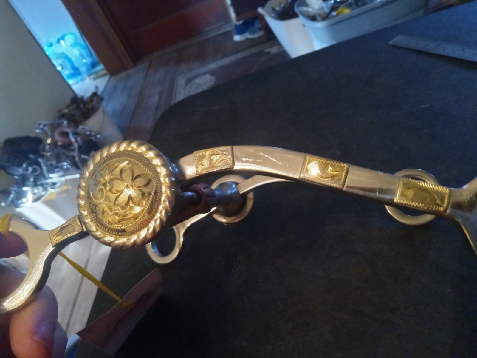 New western show bit hooded roller silver copper inlays 5 in mouth