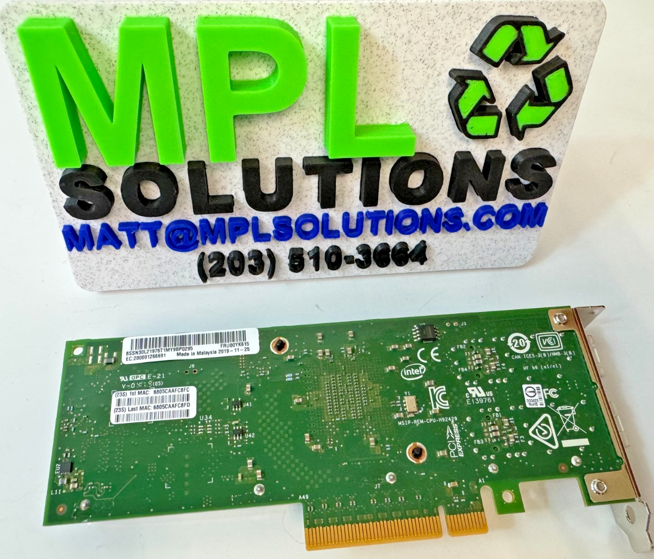 Lenovo 00YK615 Intel X710-DA2 LP FC 2-port SFF+ PCI-E HBA J31980-006 TESTED!