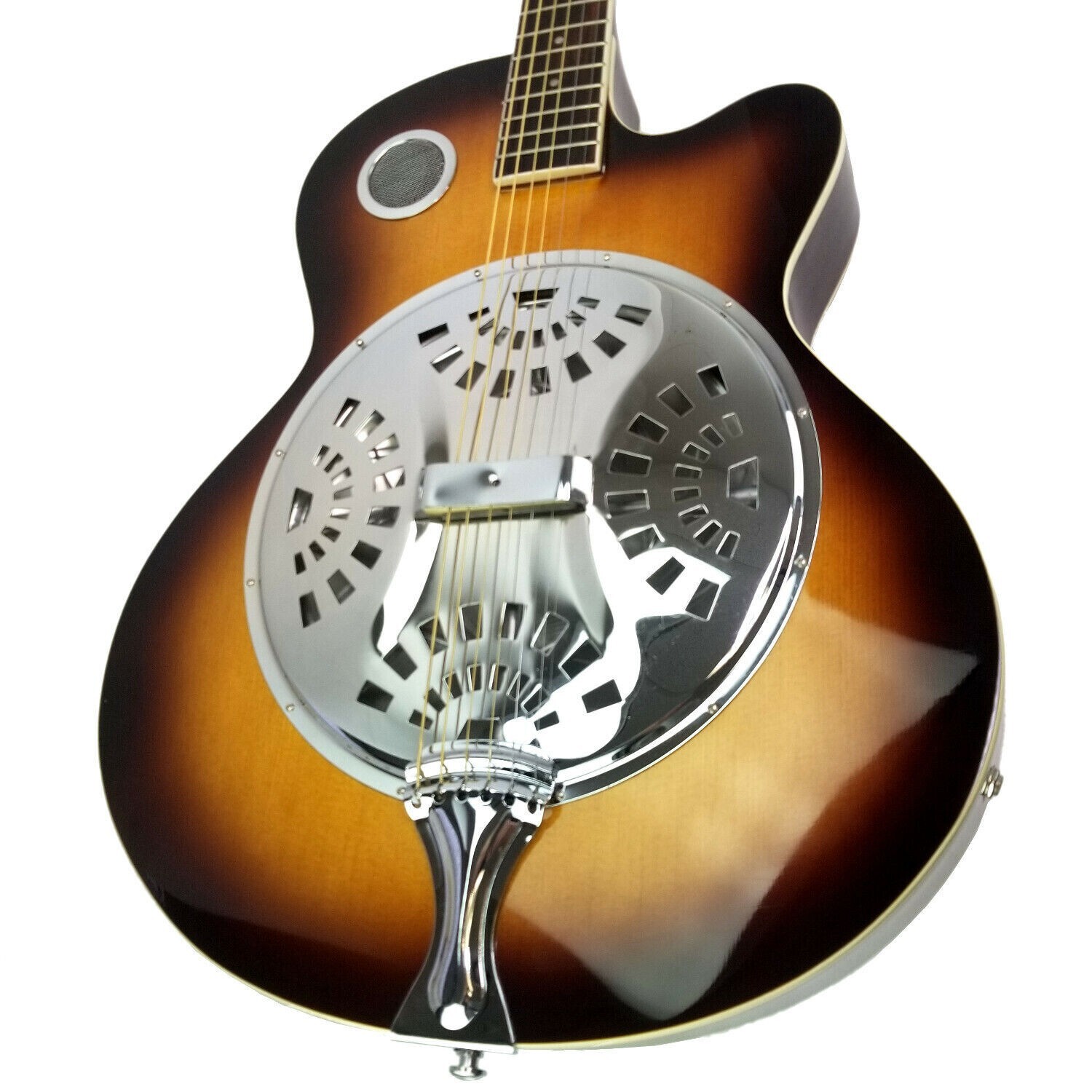 Steel Pan Acoustic Electric Resonator Guitar in Deluxe Padded Soft Carry Gig Bag