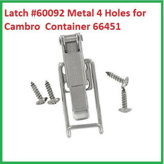 Lot of 2 Cambro 60092 Latch Metal 4 Holes for Cambro Container 66451