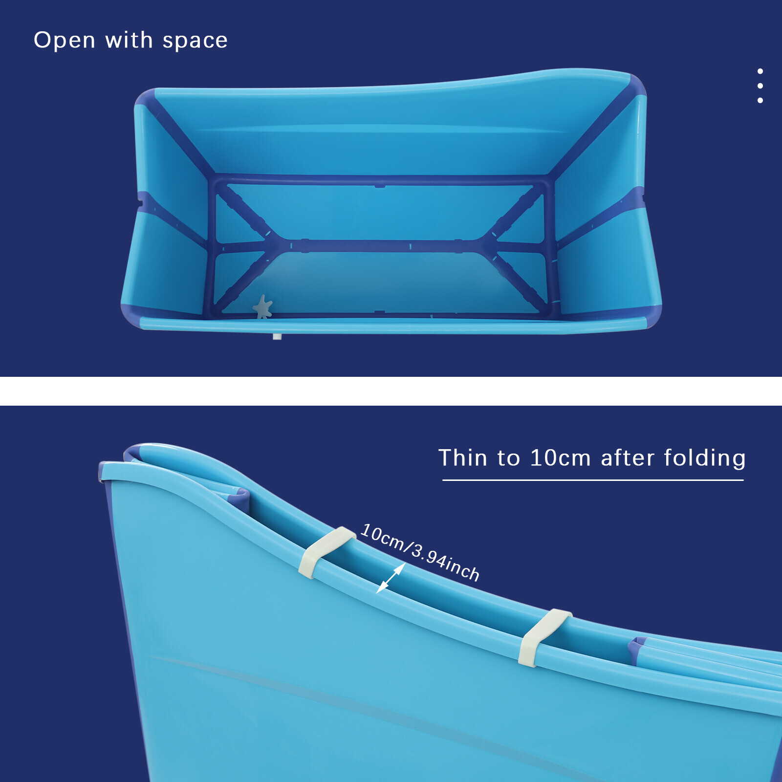 Portable Foldable Bathtub, Collapsible Children's Bathtub for Children Blue