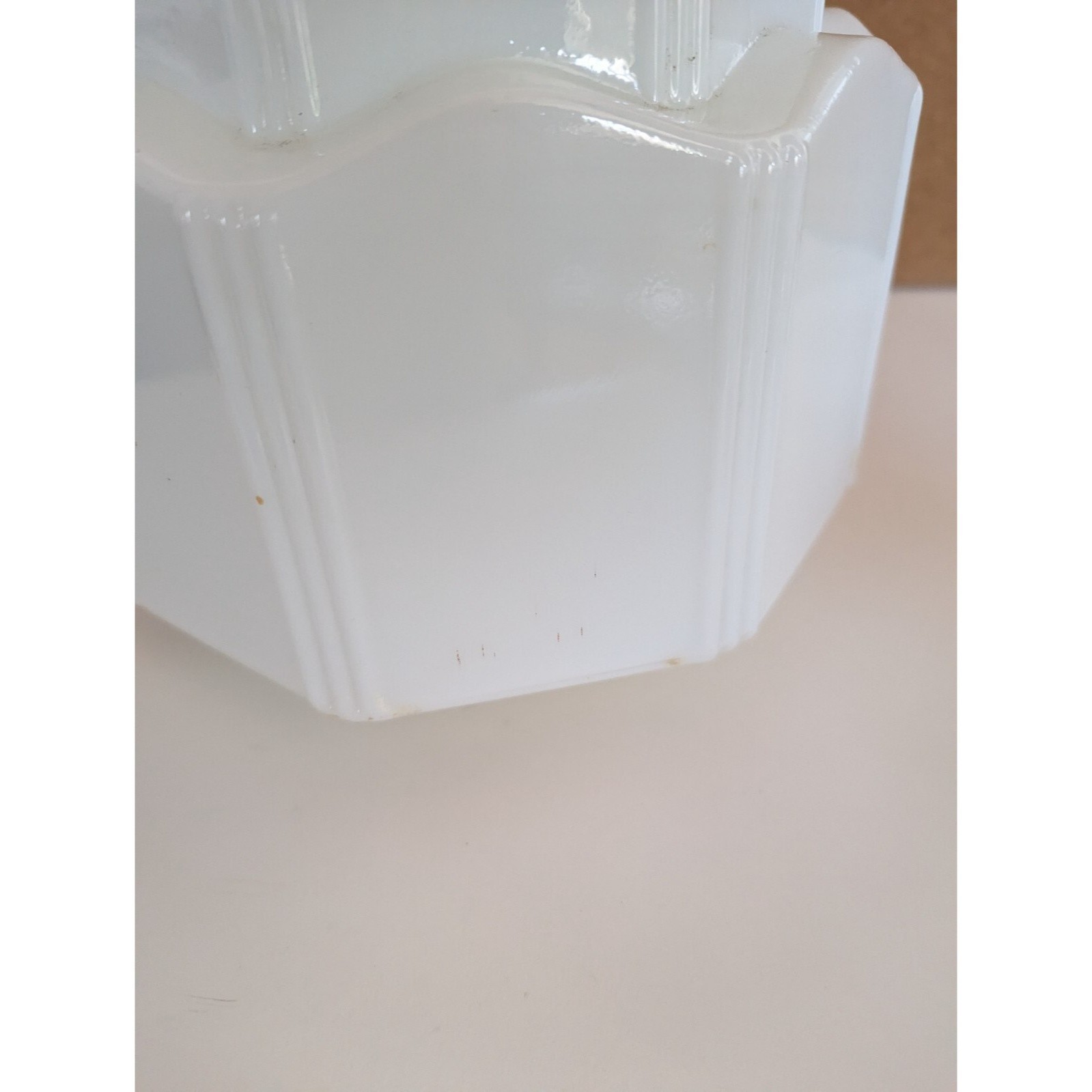 Vintage Art Deco Milk Glass Light Shade Skyscrapper Wedding Cake Pendant Shade