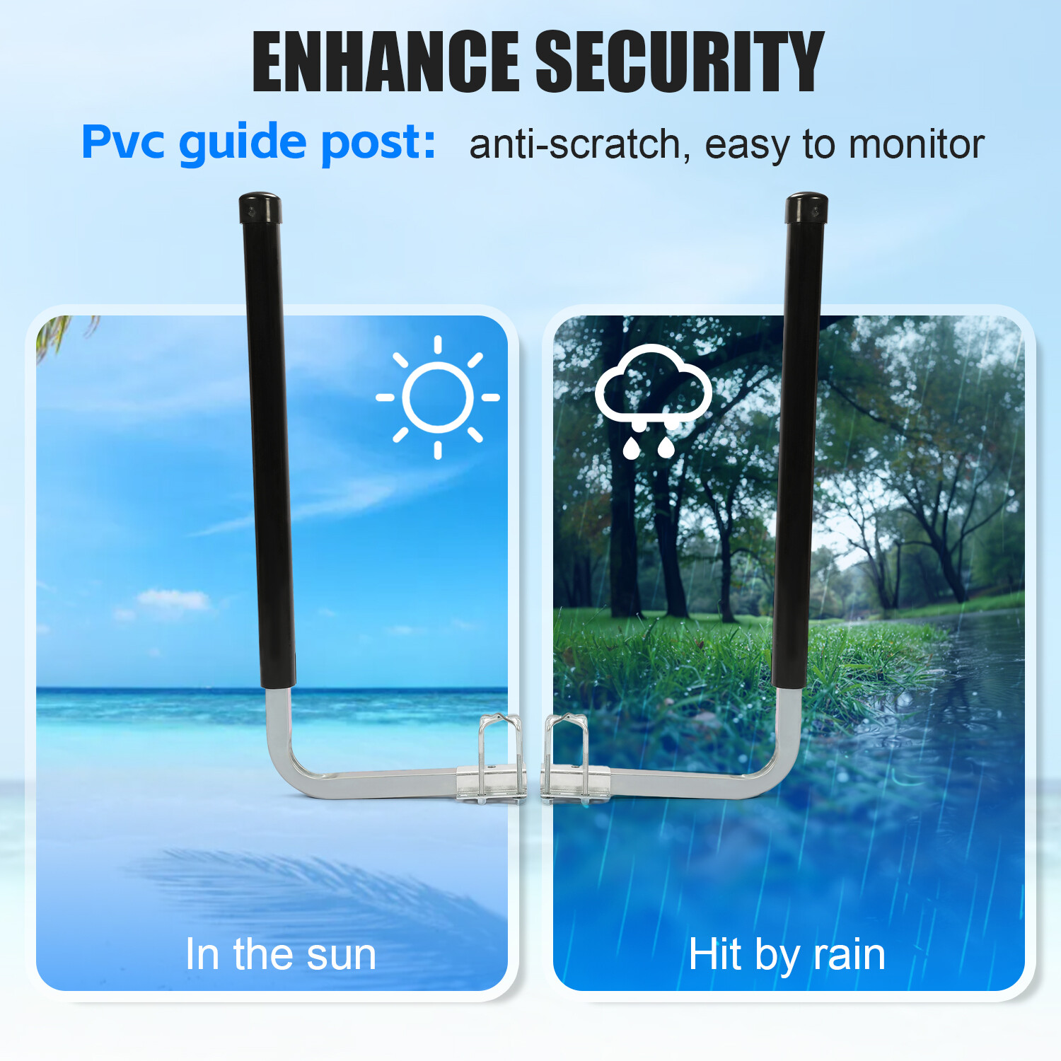 Pair Boat Trailer 40" Guide On Post W/ PVC Poles For Sailboat Trailer