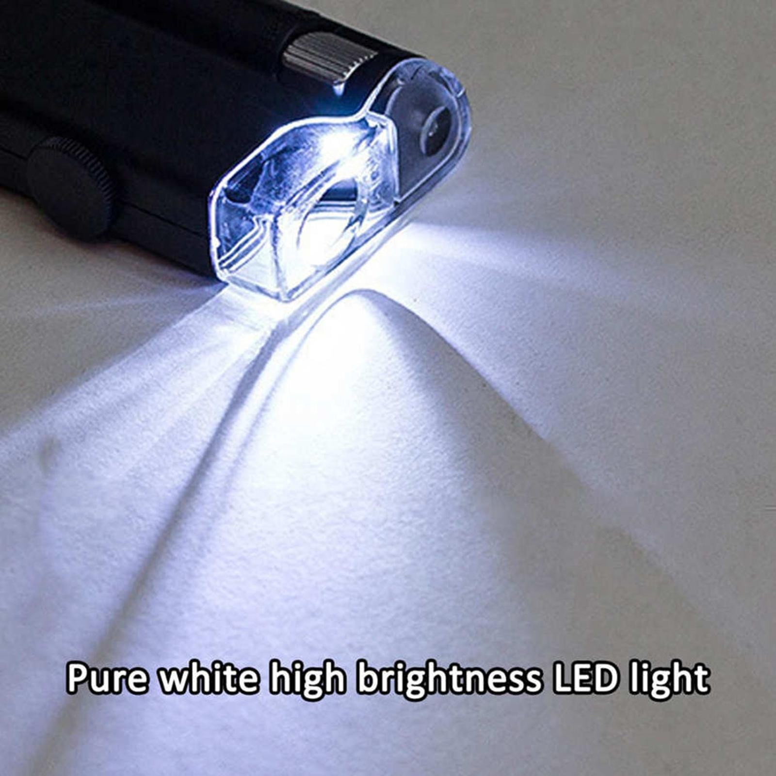 200-240X LED Light Loupe Jewelry Identification Magnifying Glass Optical Lens
