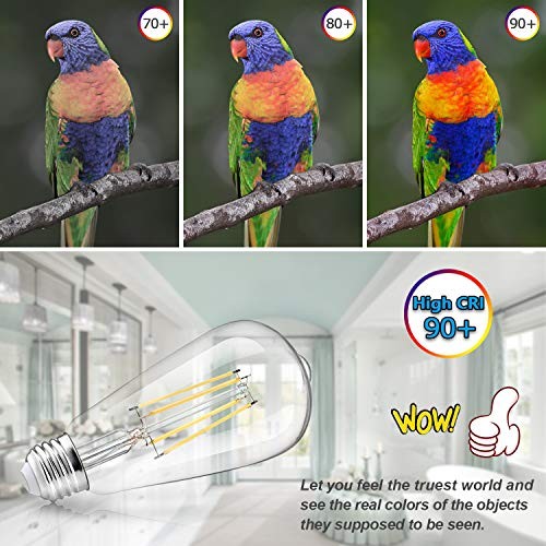 Vintage LED Dimmable Edison Light Bulbs 100W Incandescent Clear Daylight White