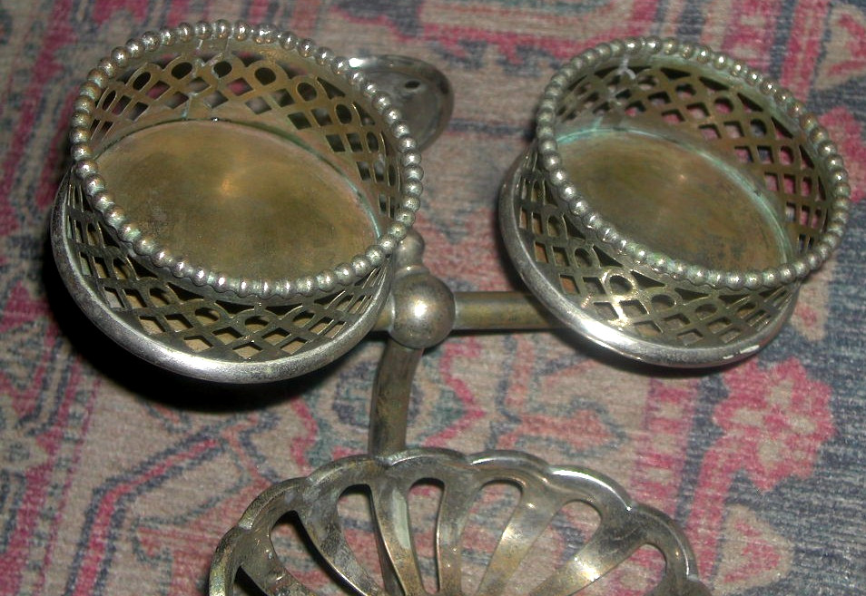Antique Chrome Brass Bathroom Sink Soap Dish Holder & Cup Holders Wall Mount