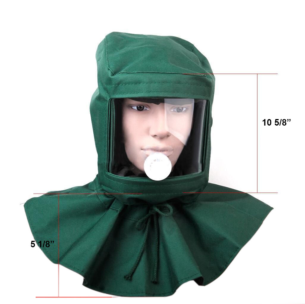 Sand Blasting Hood Cap Anti Wind / Sandblaster Tools Dust Protective Face Shield