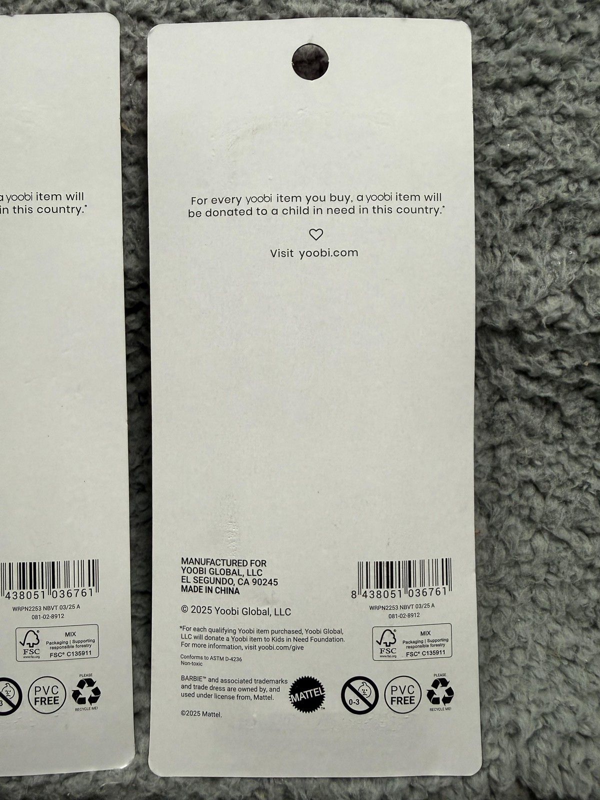 Barbie x Yoobi Retractable Ballpoint Pens 3 Pack 1.0mm Black Ink New Sealed