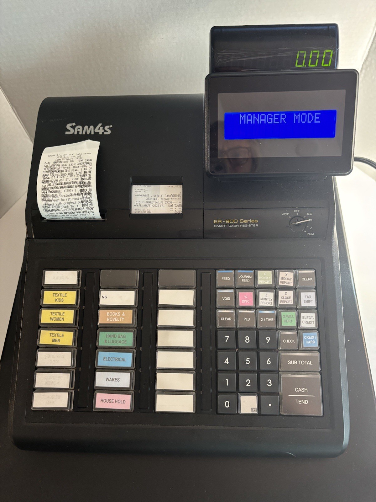 SAM4S ER-945 Electronic Smart Ca$h Register Dual Printer *Tested