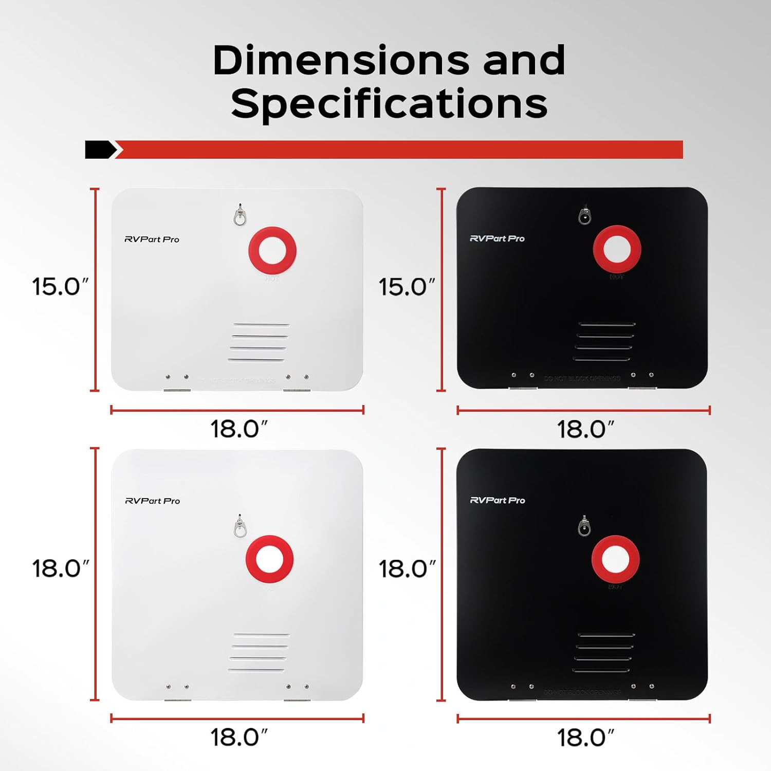 15" x 18" White RV Water Heater Door & Flange Combo for Easy Access
