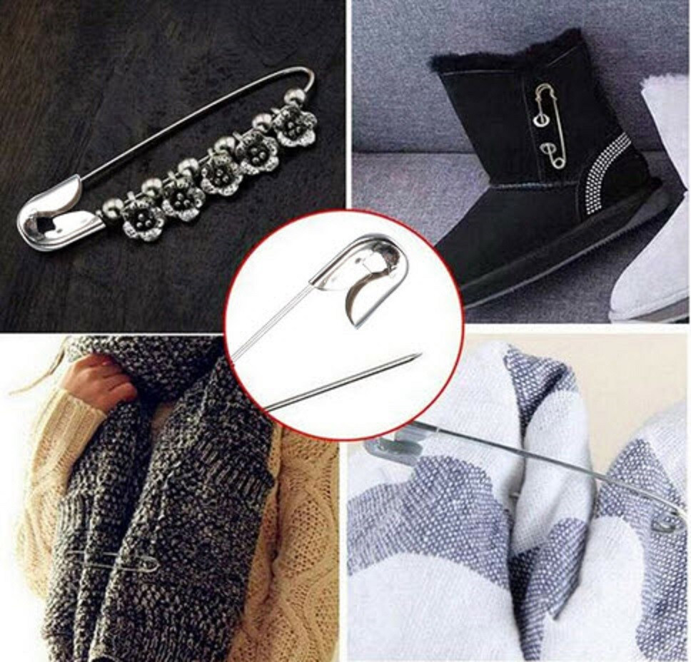 20 EXTRA LARGE JUMBO 2 INCH SAFETY PINS 2" FOR QUILTERS CRAFTERS DIAPERS SEWING