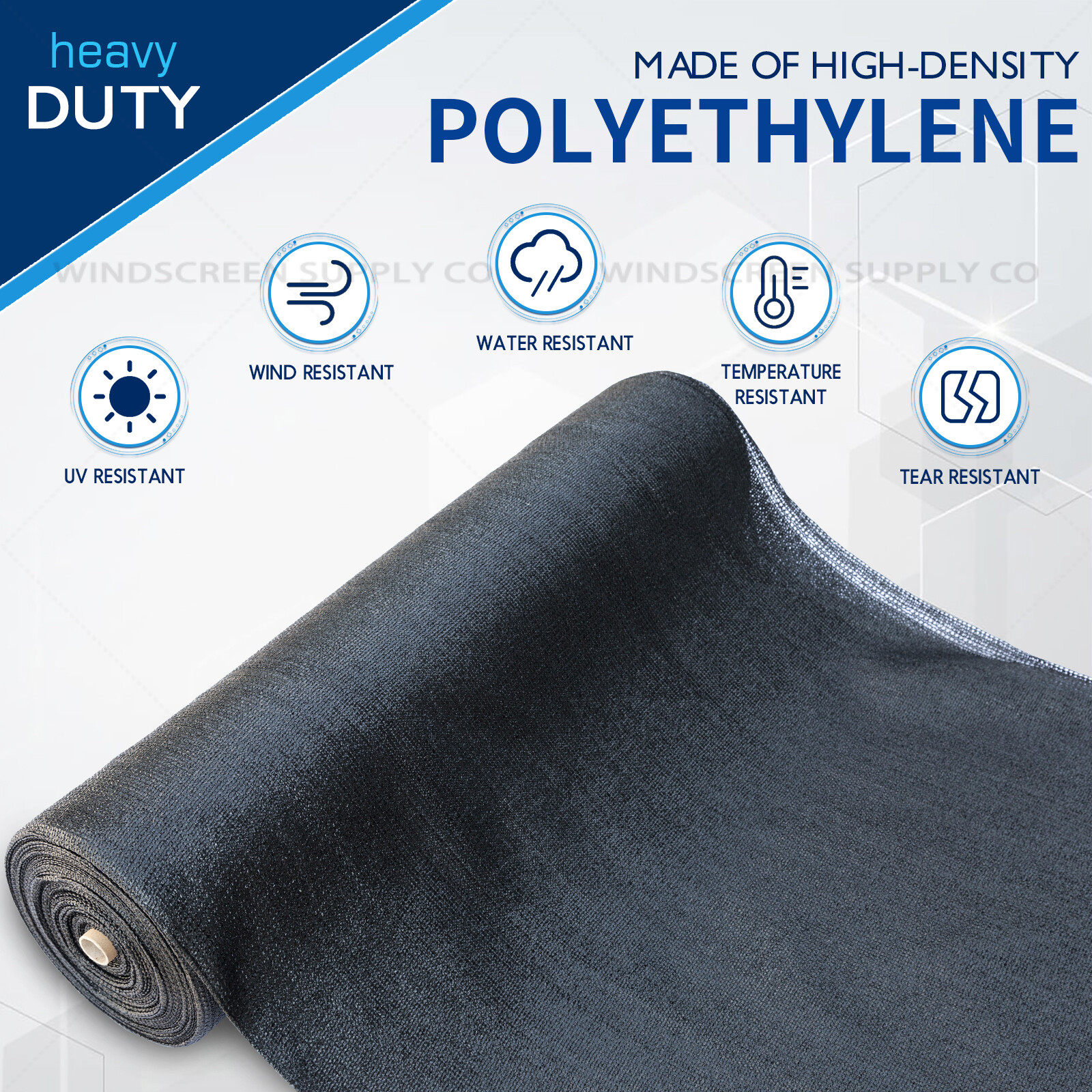 7'8" x 100 ft Shade Cloth Roll – UV Sunblock Mesh Fabric by WindscreenSupplyCo