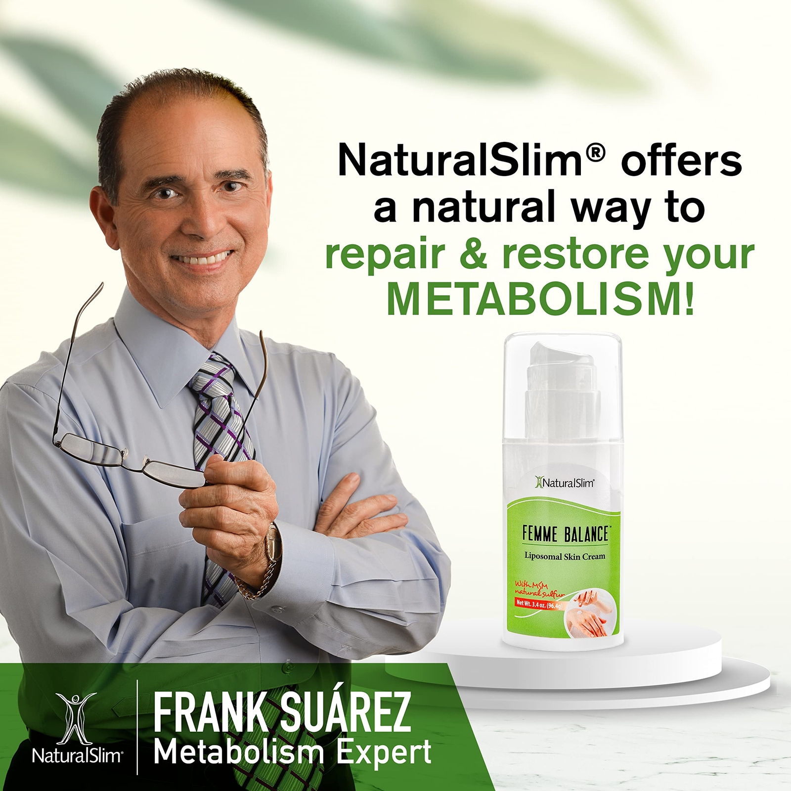 NaturalSlim Femme Balance - Progesterone Cream for Women, Liposomal Skin Cream