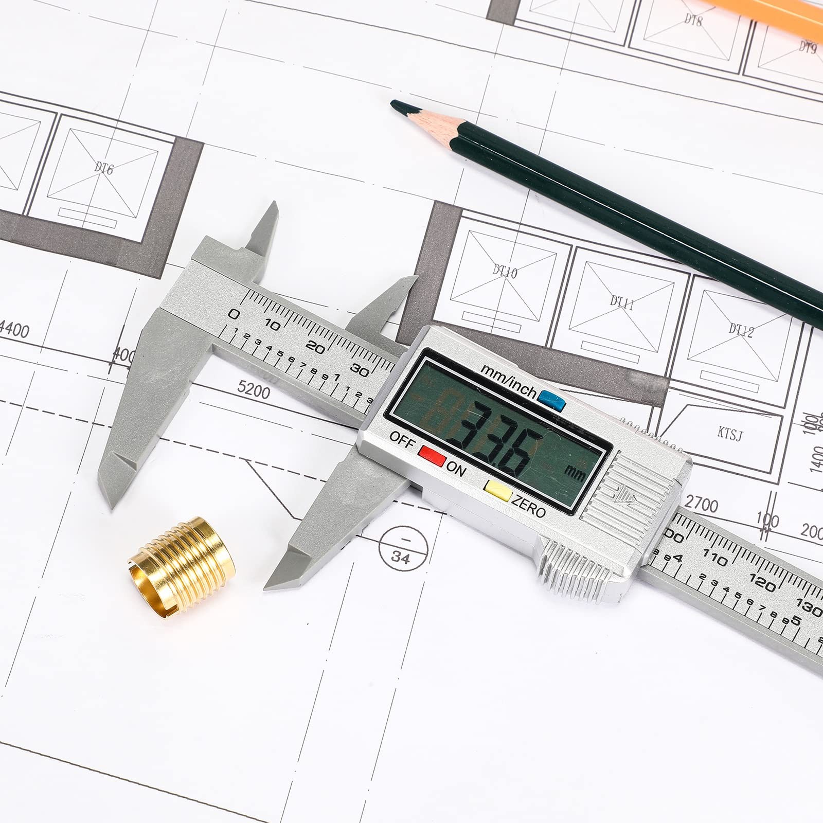 Electronic Digital Caliper, LCD | 0 to 6 inch inch/mm Conversion, Automatic S...