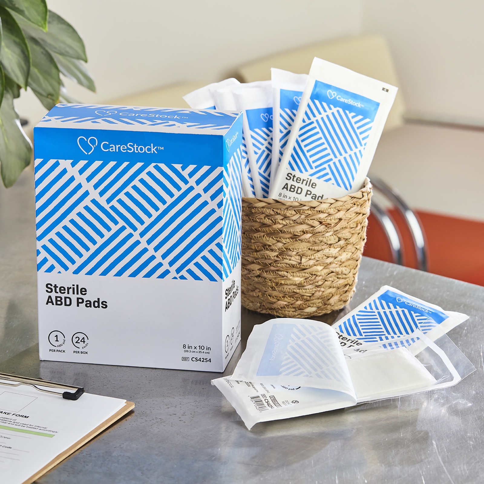 CareStock White Abdominal Pad Sterile 8 X 10 Inch CS4254 48 ct