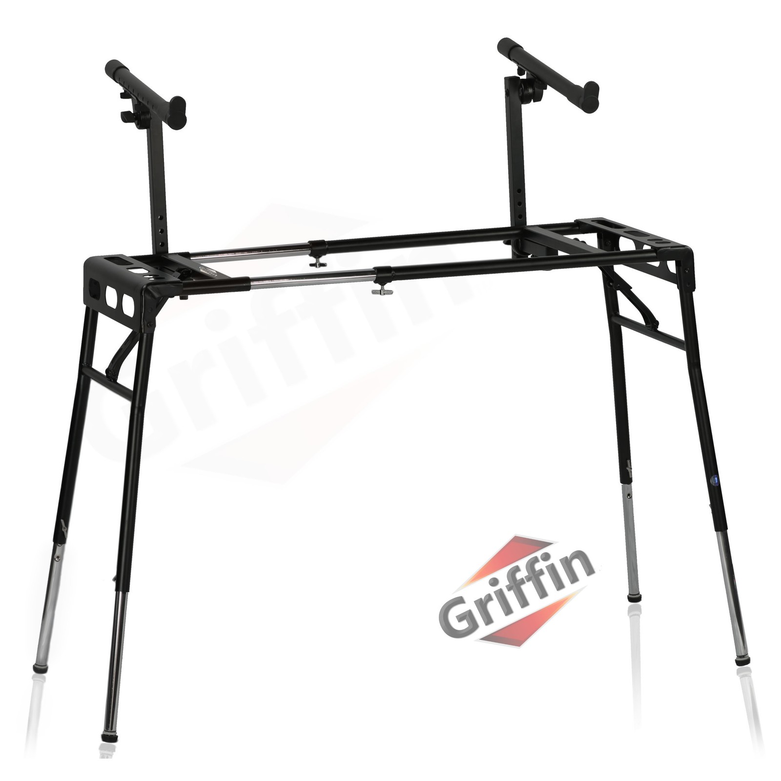 Keyboard Stand DJ Workstation Table Top Piano Holder 2-Tier Double Studio Mount