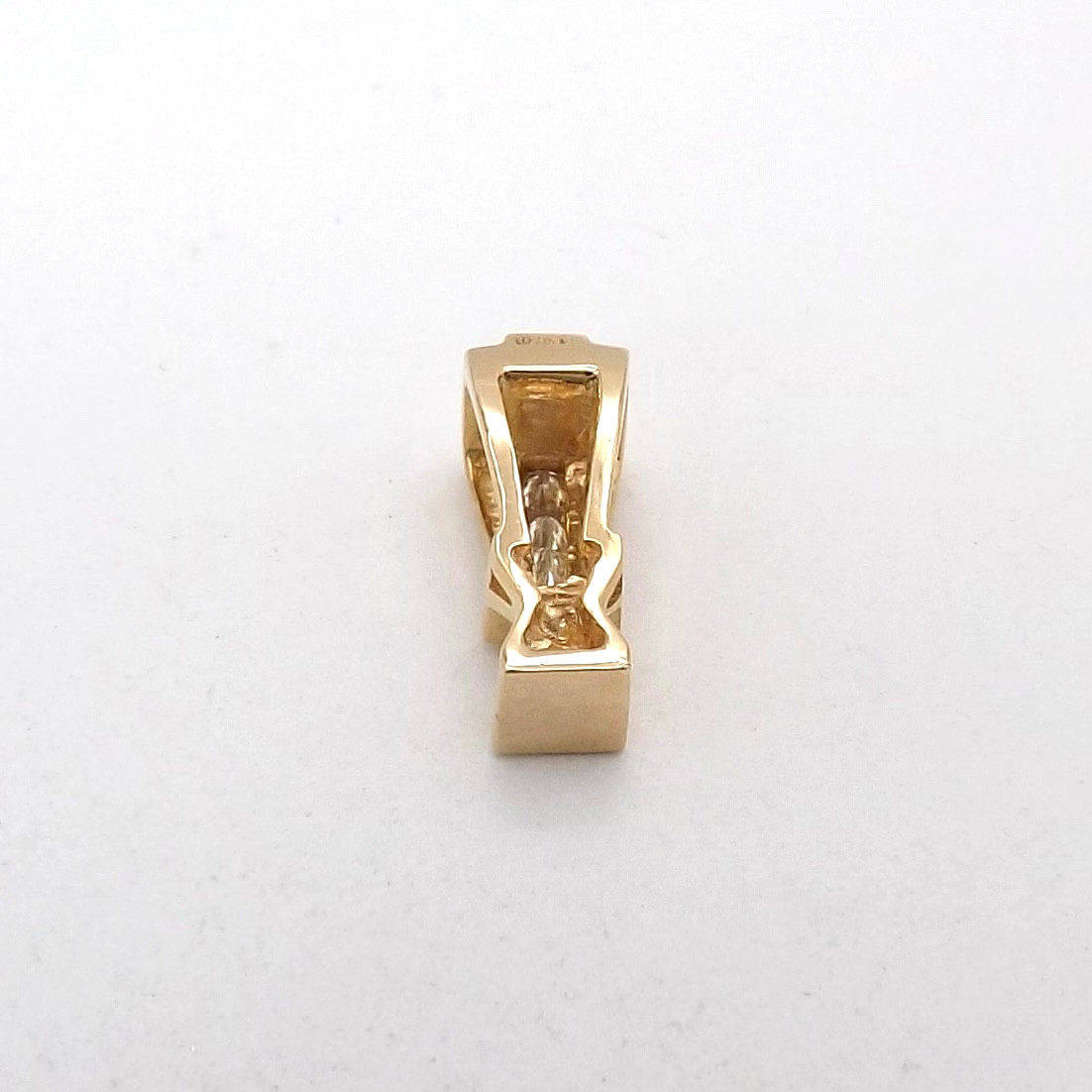 Solid 14k Gold Natural Diamond Slide Pendant Channel & Tension Setting New