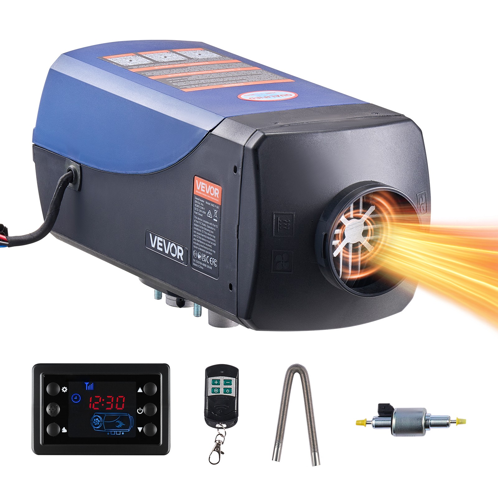 VEVOR Diesel Heater Portable Diesel Air Heater 8KW DC 12V/24V 2.6 Gal Large Tank