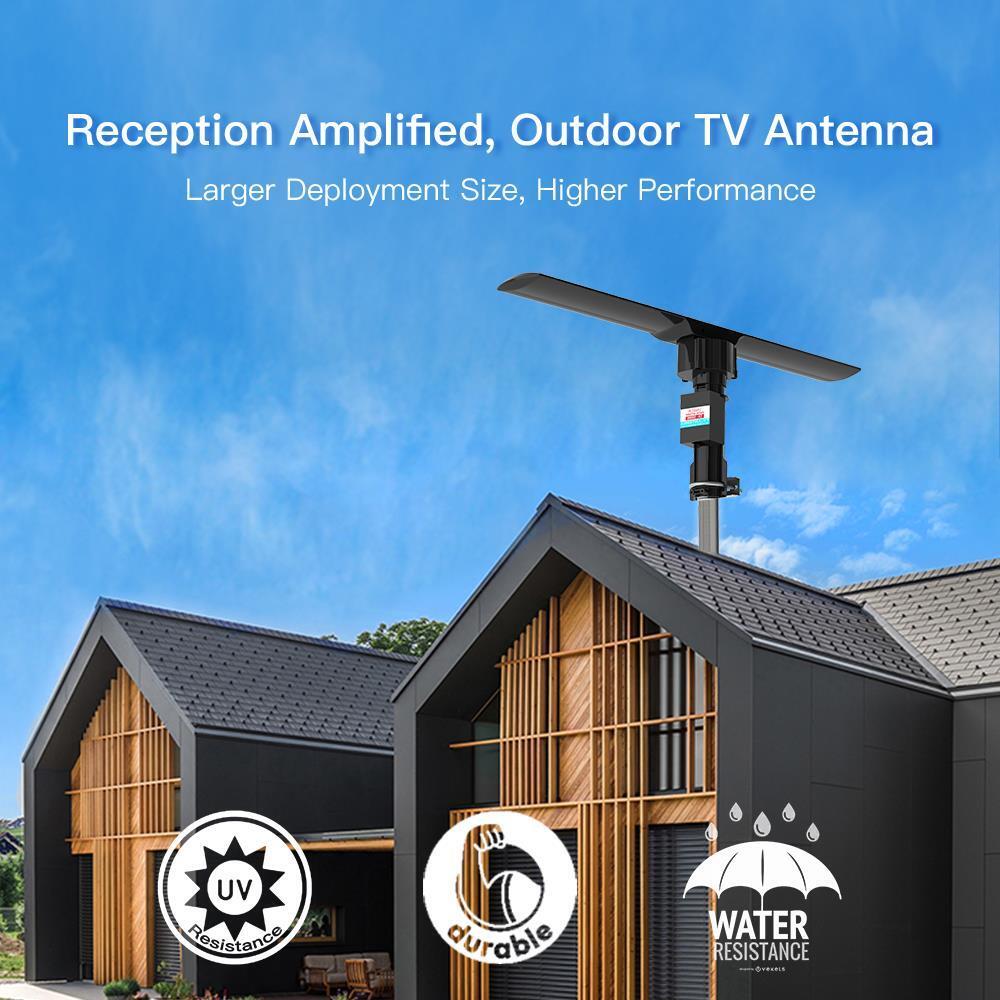 990 Mile Outdoor TV Antenna Motorized Amplified HDTV 1080P 4K 360° Rotation