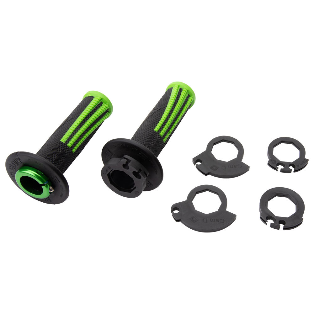 Odi V2 Emig Pro MX Lock-On Grips Black/Green For Kawasaki KX450 2019-2023