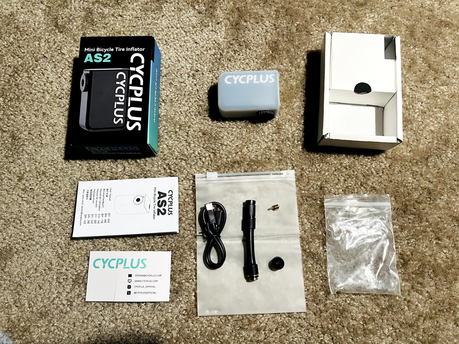 CYCPLUS AS2 Electric Bike Tire Pump 100PSI Mini Air Inflator Portable