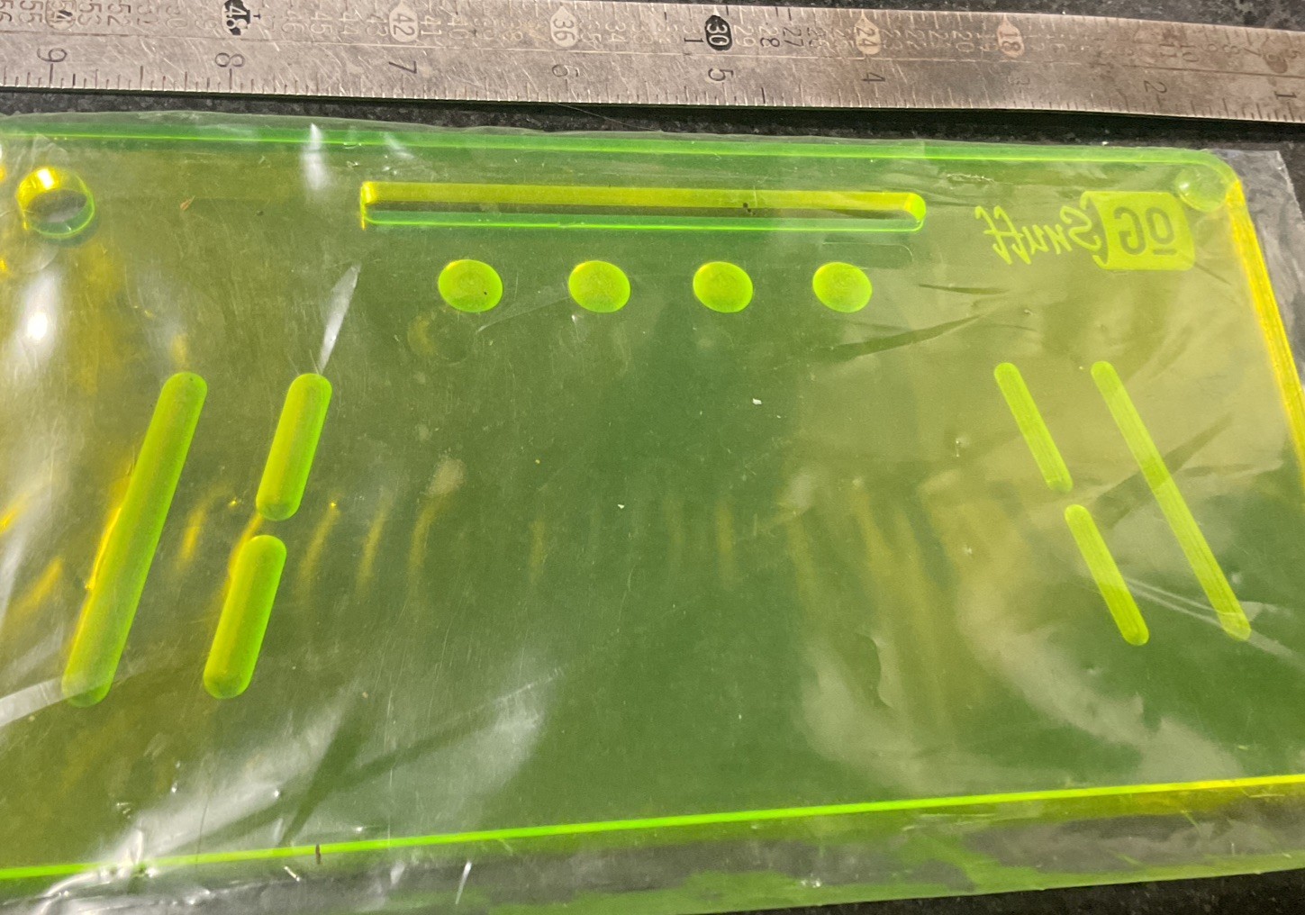 OG SNUFF Board V2 Acrylic Neon Green (UV) Translucent Snuff Tray Authentic 8x4”