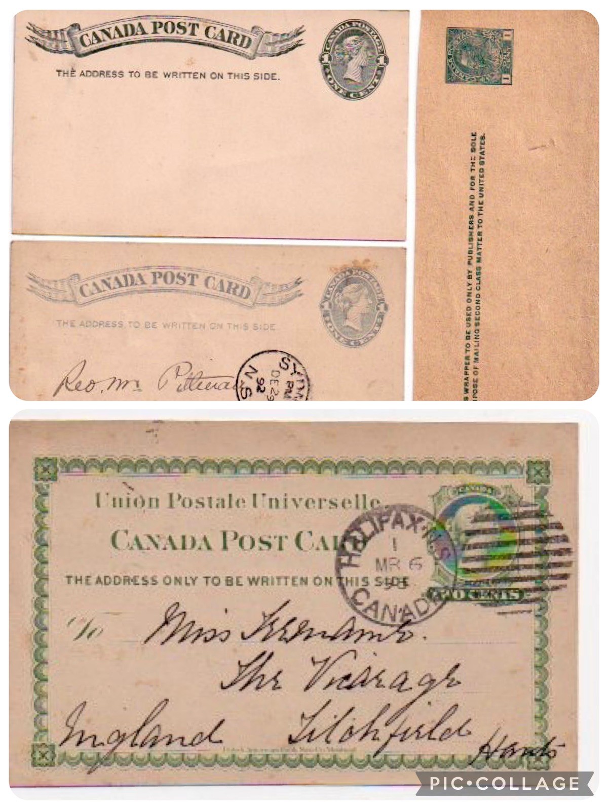1890s Canada Postal Stationery Cape Breton History & Masonic 7 Post Cards