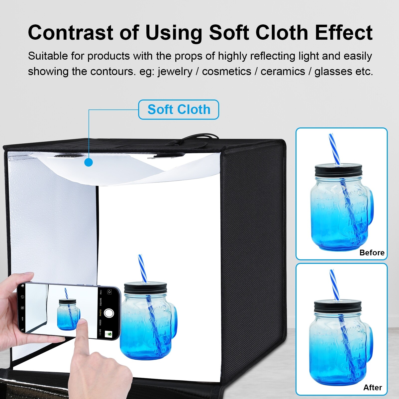 US PULUZ Portable 60cm 24'' Light Box Photography Large Studio Light Box Tents