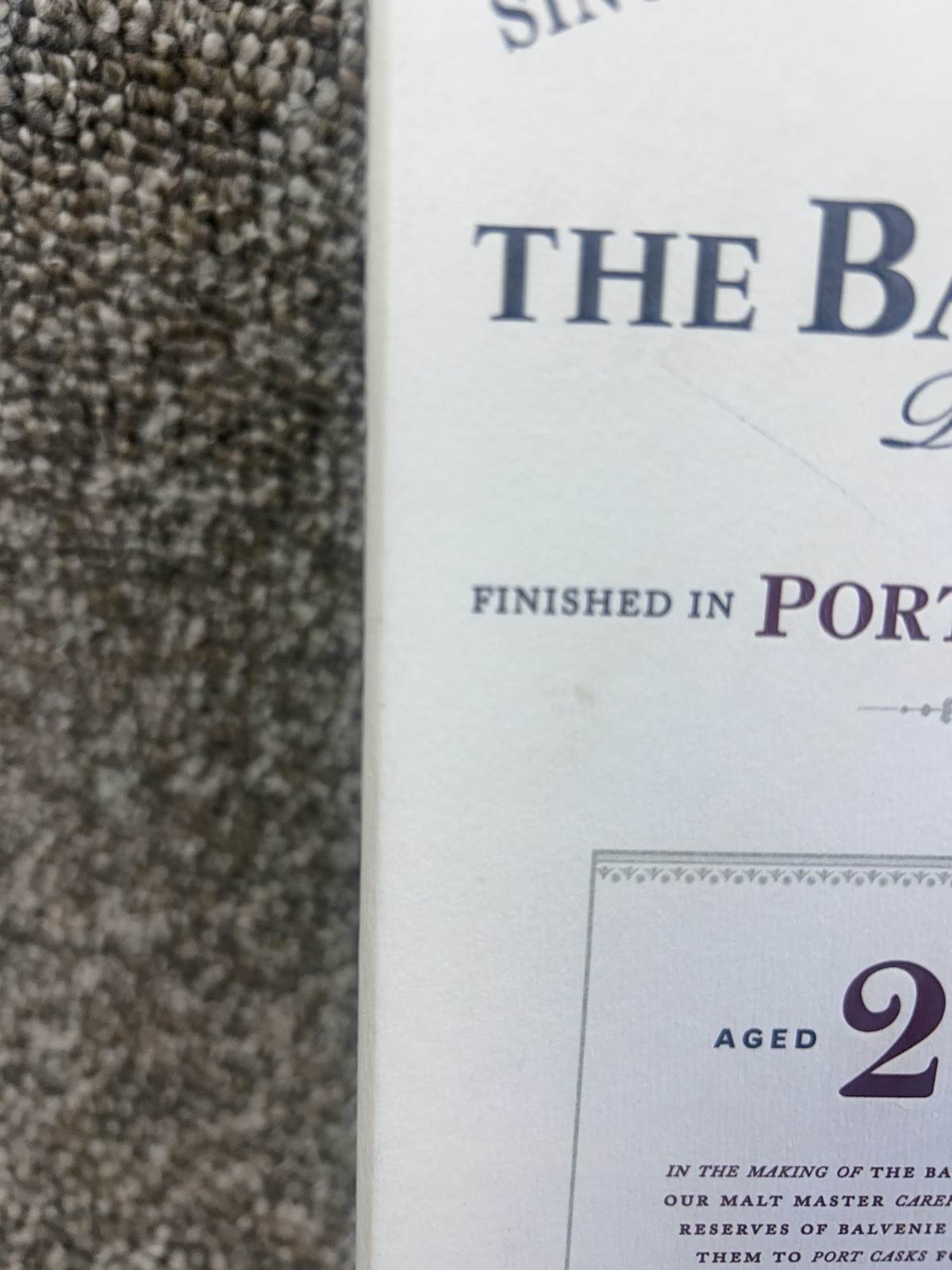 The Balvenie 21 Years Portwood Single Malt Scotch Whisky Presentation Box Empty